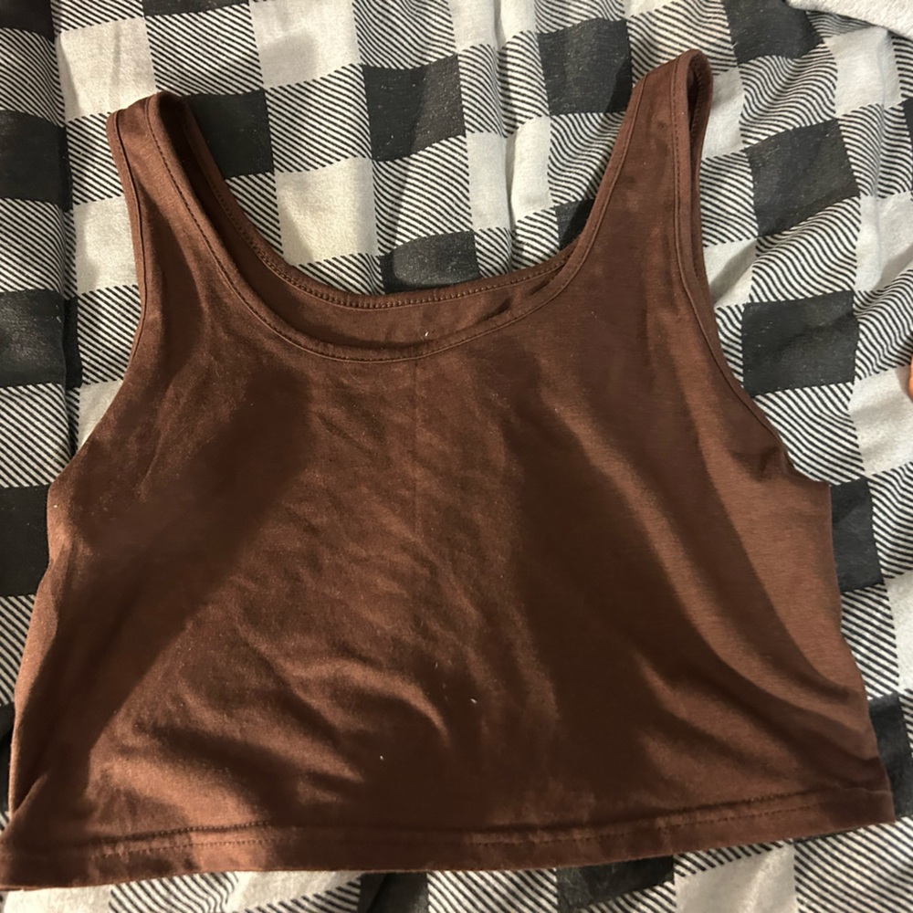 Brown cropped Tank Top
